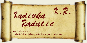 Kadivka Radulić vizit kartica